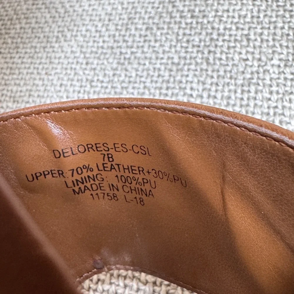 Lauren Ralph Lauren Delores Espadrille‎ Wedge Sandals Brown Leather 7B
